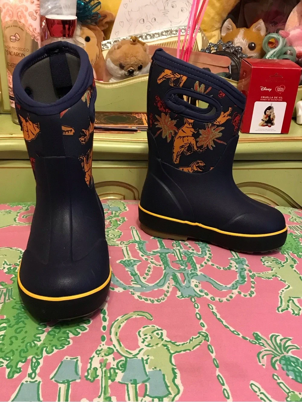 Bogs Kids Dino Winter Rain Boots size 8
